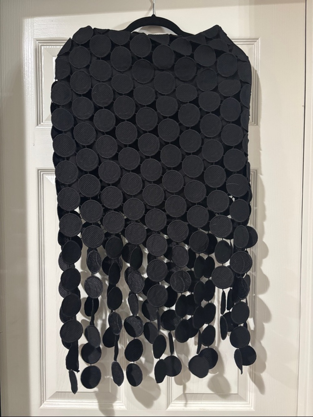 Commense Black Circle-Trim Pencil Skirt